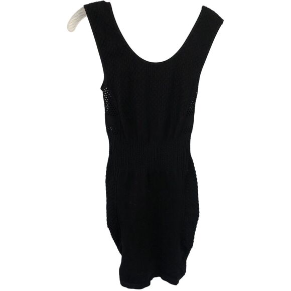 Intimately Free People Black Mesh Bodycon Mini Dress V-Neck Stretch‎ Sz M/L - Picture 7 of 9